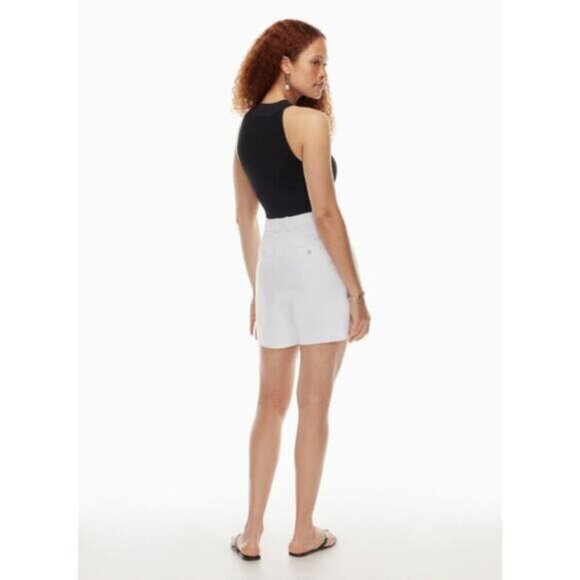 Aritzia Babaton Sculpt Rib-Knit Cropped Halter Top Size Large Matte Pearl - Picture 5 of 8